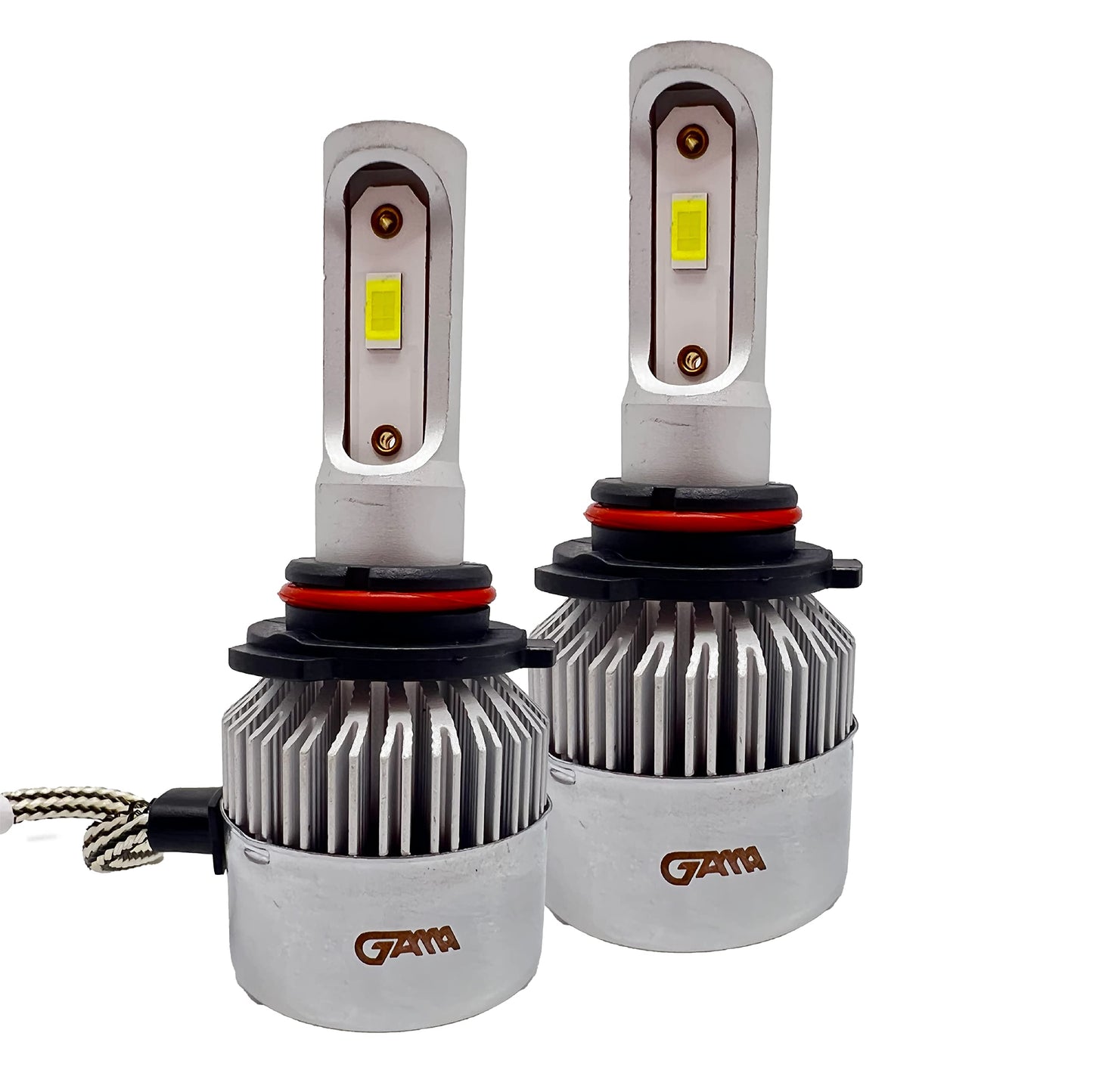 GAMA LED Light Bulbs with Cooling Fan, 2022 Upgrade Automotive Light Bulbs 6000K Cool White Halogen Bulb Replacement with Adjustable Lock Ring - Plug and Play -2Pcs
