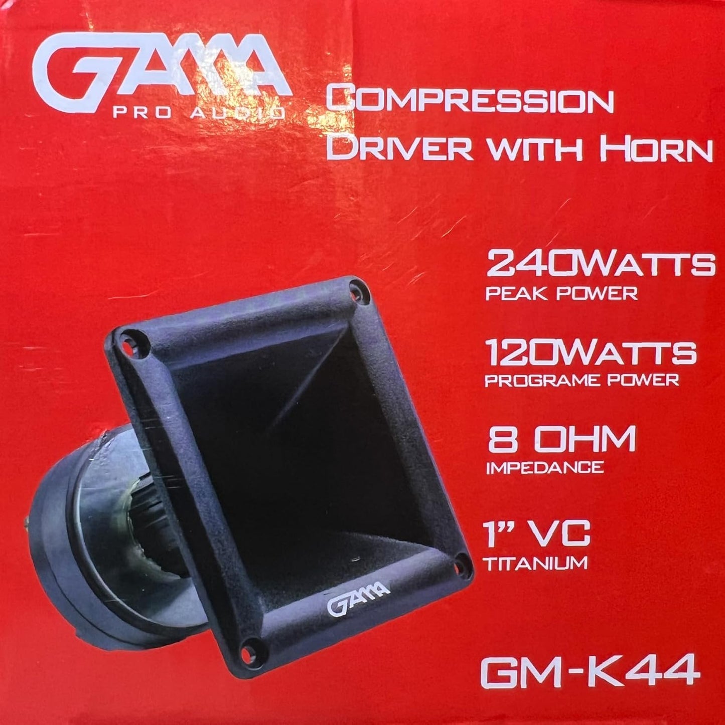 GAMA PRO‑K44 ABS Horn Tweeter — High‑Efficiency Compression, 8Ω