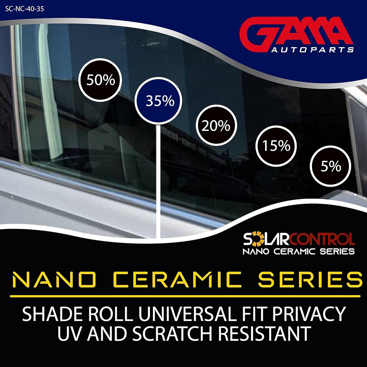 SOLARCONTROL Window Tint Car Film — 40" × 100 FT (Nano Ceramic)