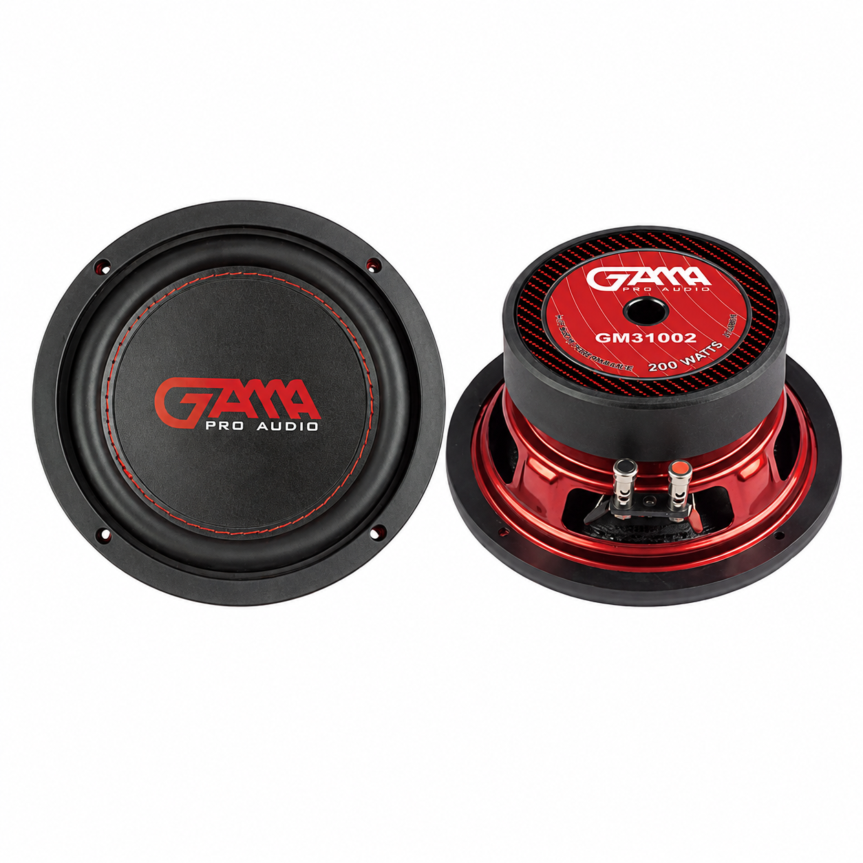 GAMA Audio 6.5" Compact Subwoofer (Single), Red Aesthetic – Tight Bass for Small Enclosures