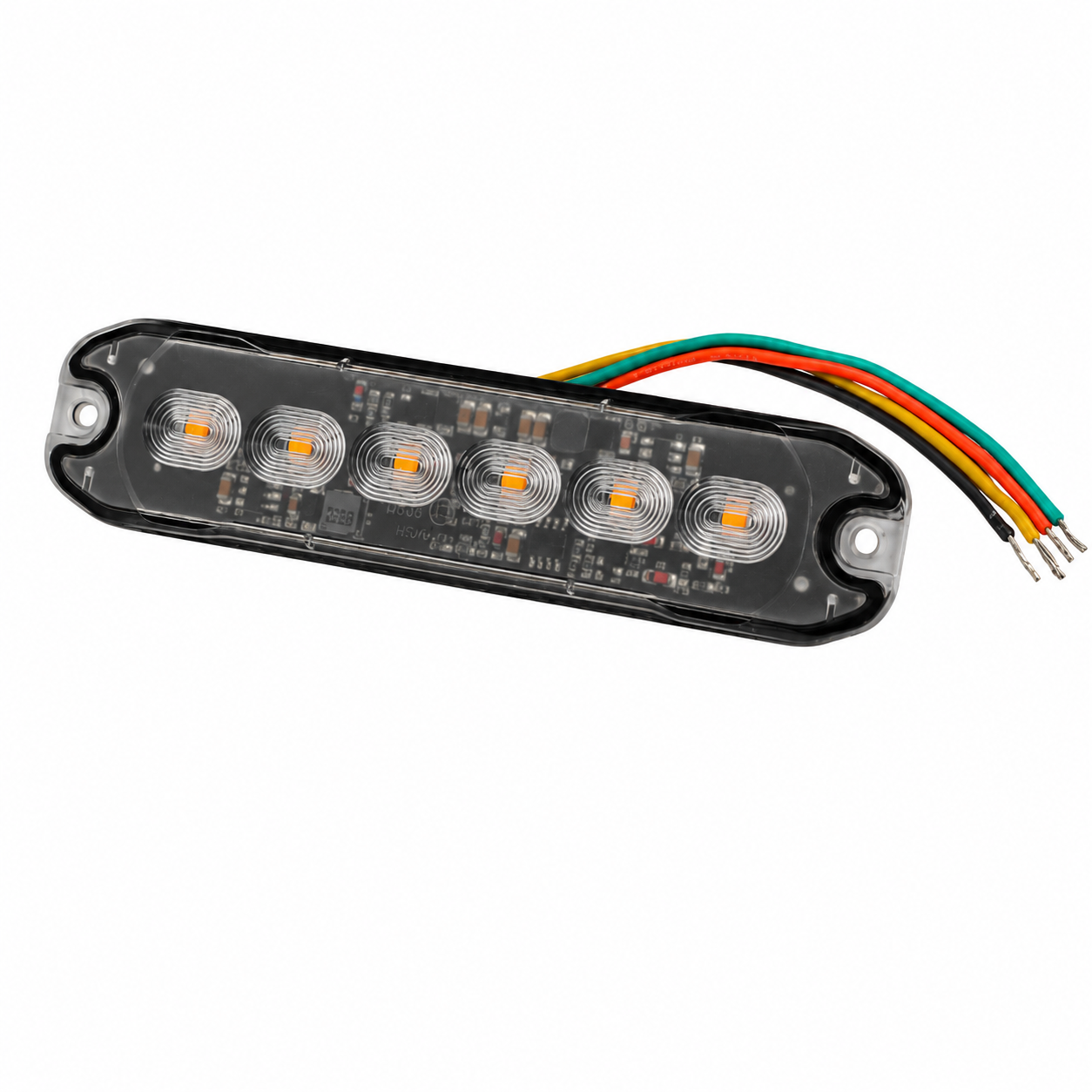 Slim LED Warning Light – 5" | 6PCS LED | Amber | 4 Modes (Pair)
