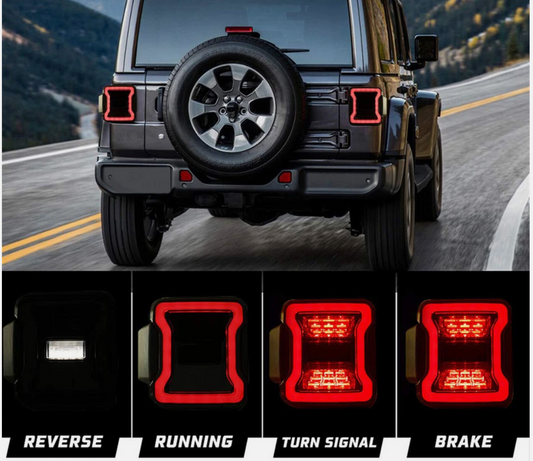 LED Tail Lights – Brake / Reverse / Turn Signal for Jeep Wrangler (2018–2021) (Pair)