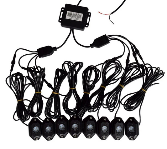 RGB LED Rock Light Kit – Bluetooth Control | 8PCS Set