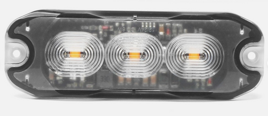Slim LED Warning Light – 3.5"| 3PCS LED | Amber | 4 Flash Modes (Pair)