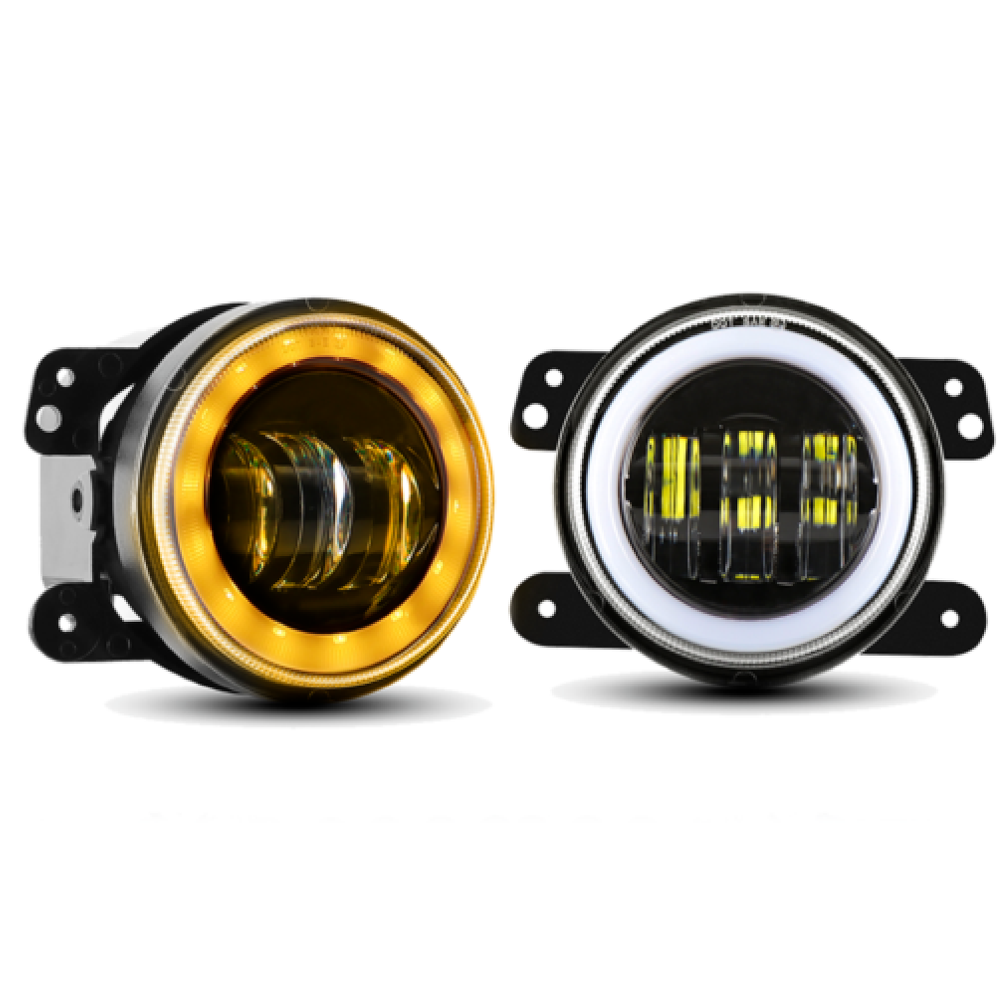 Pair 4" 30W Round LED Fog Lights (Amber/White) – Jeep JK/TJ/CJ