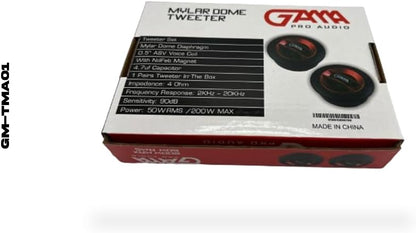 GAMA Pack of 2 Tweeters — Mylar Dome, 200W Max (Pair)