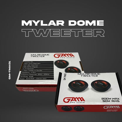 GAMA Pack of 2 Tweeters — Mylar Dome, 200W Max (Pair)
