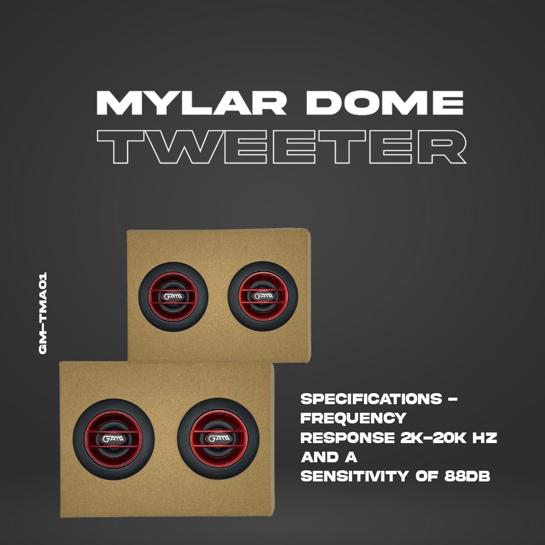 GAMA Pack of 2 Tweeters — Mylar Dome, 200W Max (Pair)