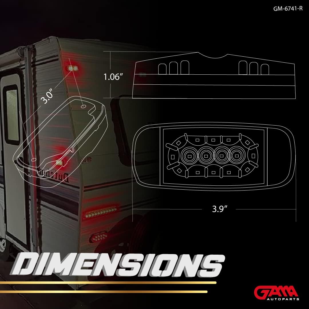 5× Trailer Marker LED (4×2 Tiger‑Eye/Double‑Bubble, 12V)