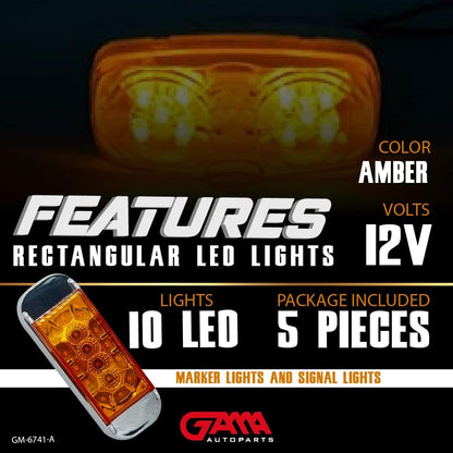 5× Trailer Marker LED (4×2 Tiger‑Eye/Double‑Bubble, 12V)