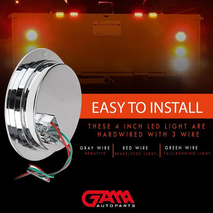 4" Round 24‑LED Tail Light (2‑Pack) - Available in Amber, Red and White