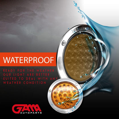 4" Round 24‑LED Tail Light (2‑Pack) - Available in Amber, Red and White