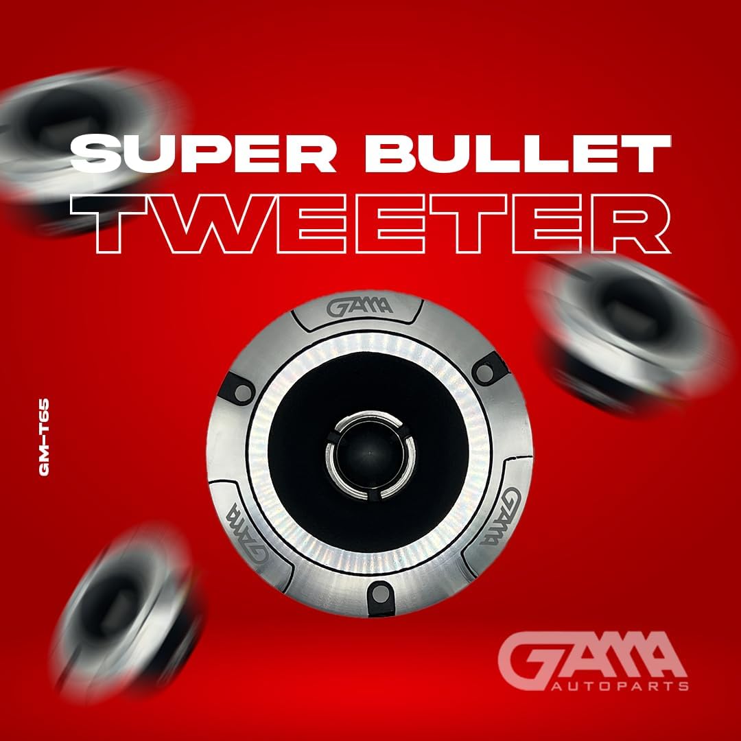 GAMA 3" Super Bullet Tweeter (Silver) — Built‑in Crossover, 4Ω