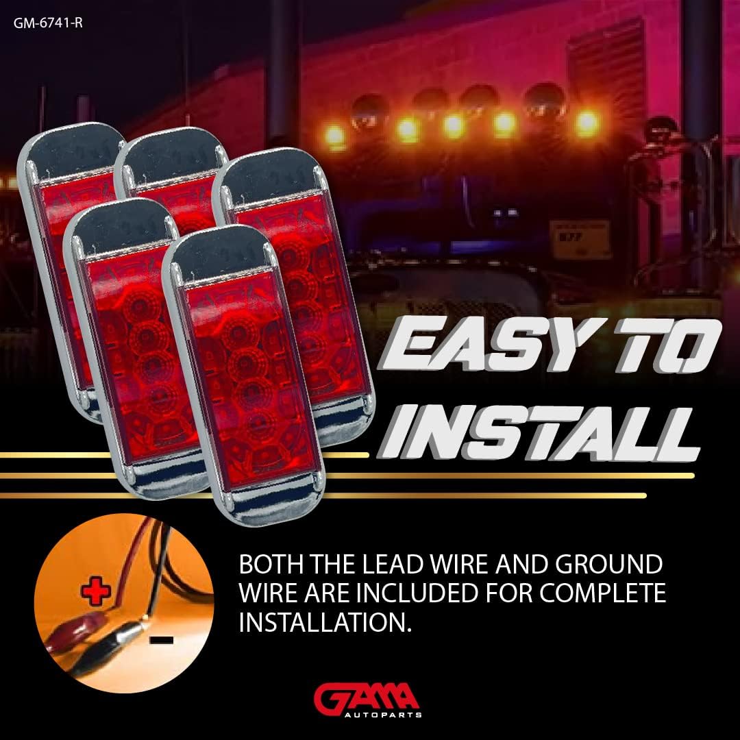 5× Trailer Marker LED (4×2 Tiger‑Eye/Double‑Bubble, 12V)