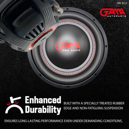 GAMA 12" High‑Performance Subwoofer — 1600W Max / 800W RMS, Dual Voice Coil