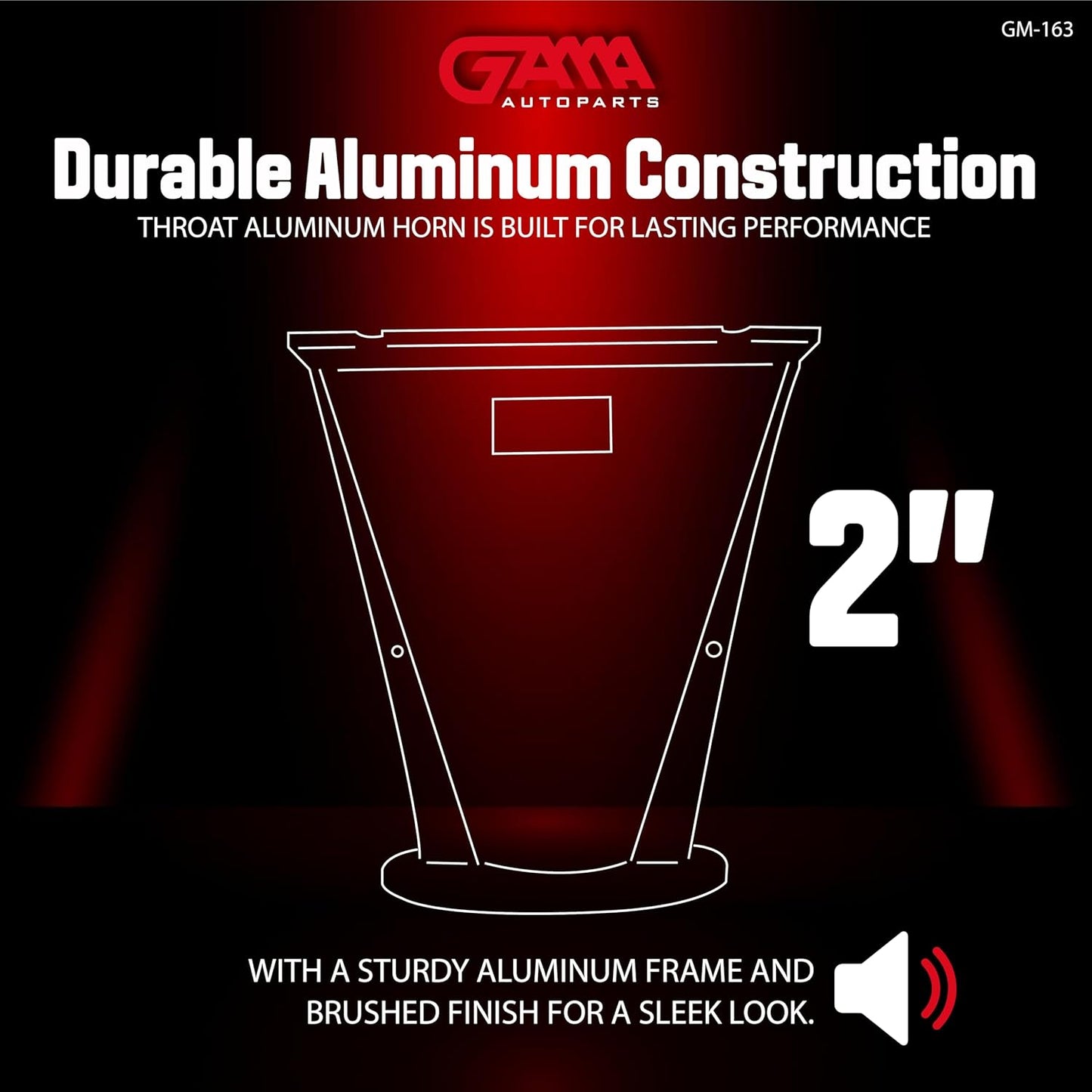 GAMA 2" Throat Aluminum Horn — Bolt‑On, 4‑Bolt Compatible (High‑Performance)
