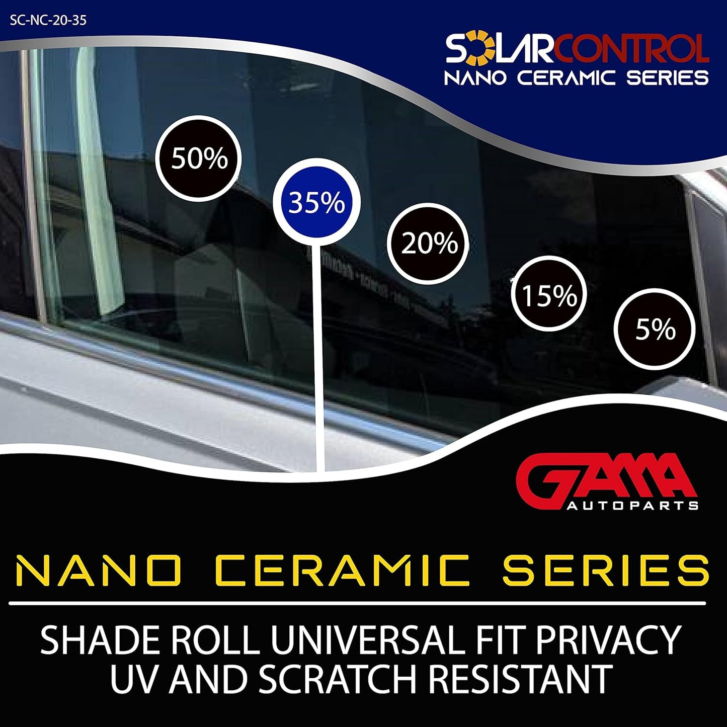 SOLARCONTROL Window Tint Car Film — 20" × 100 FT (Nano Ceramic)