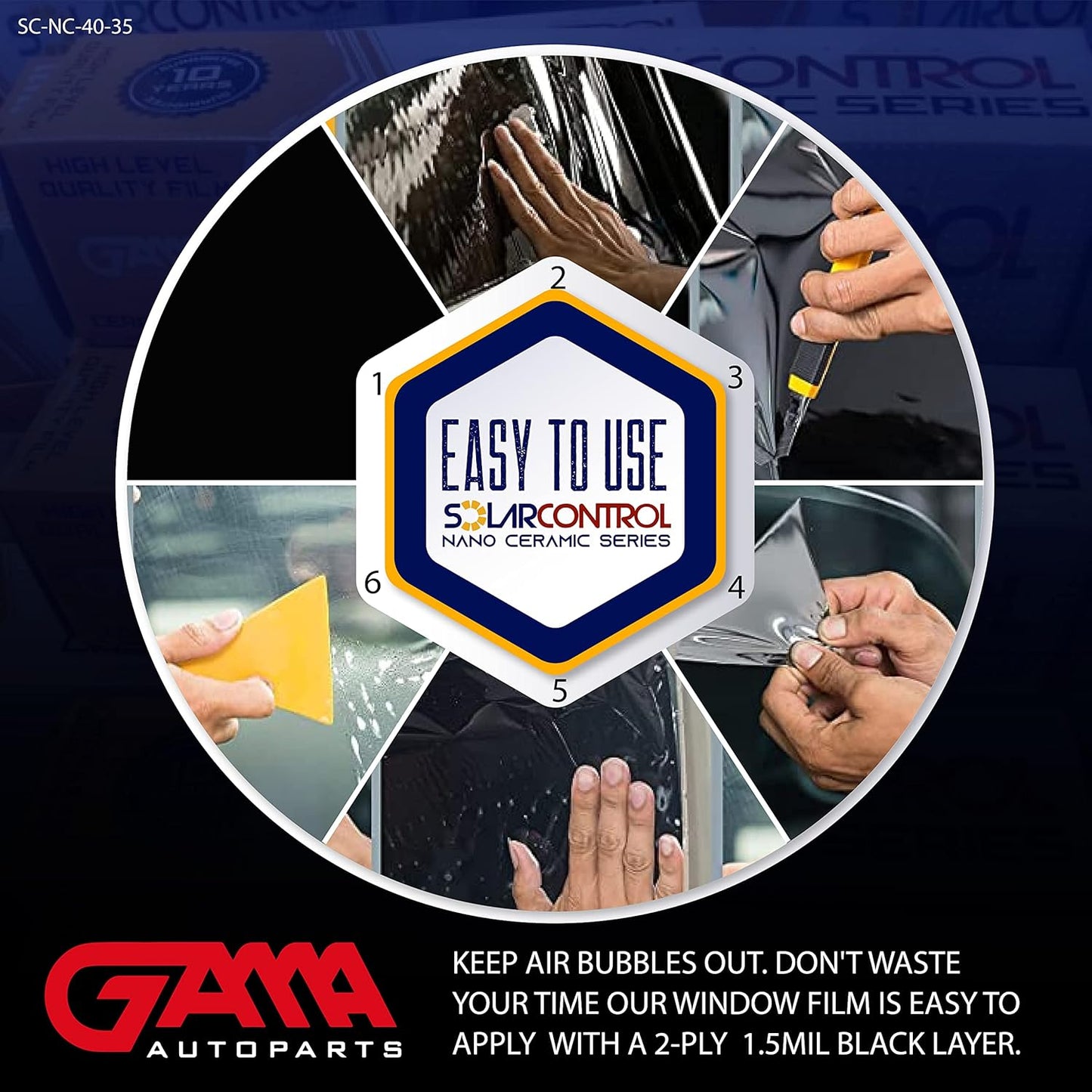 SOLARCONTROL Window Tint Car Film — 40" × 100 FT (Nano Ceramic)