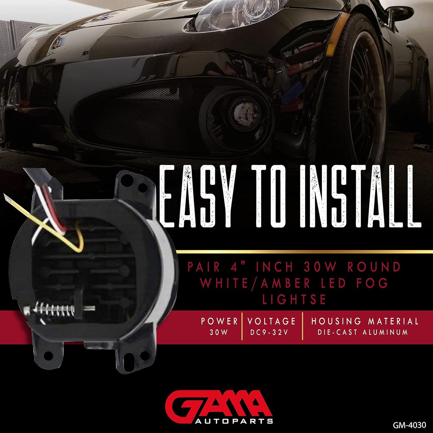 Pair 4" 30W Round LED Fog Lights (Amber/White) – Jeep JK/TJ/CJ