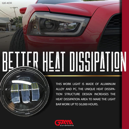 Pair 4" 30W Round LED Fog Lights (Amber/White) – Jeep JK/TJ/CJ