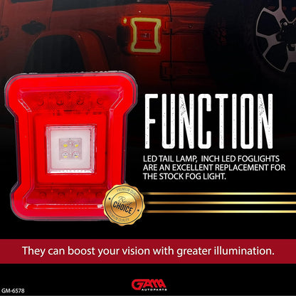 12‑LED 30W Tail/Brake/Reverse with Halo Ring – Jeep Style