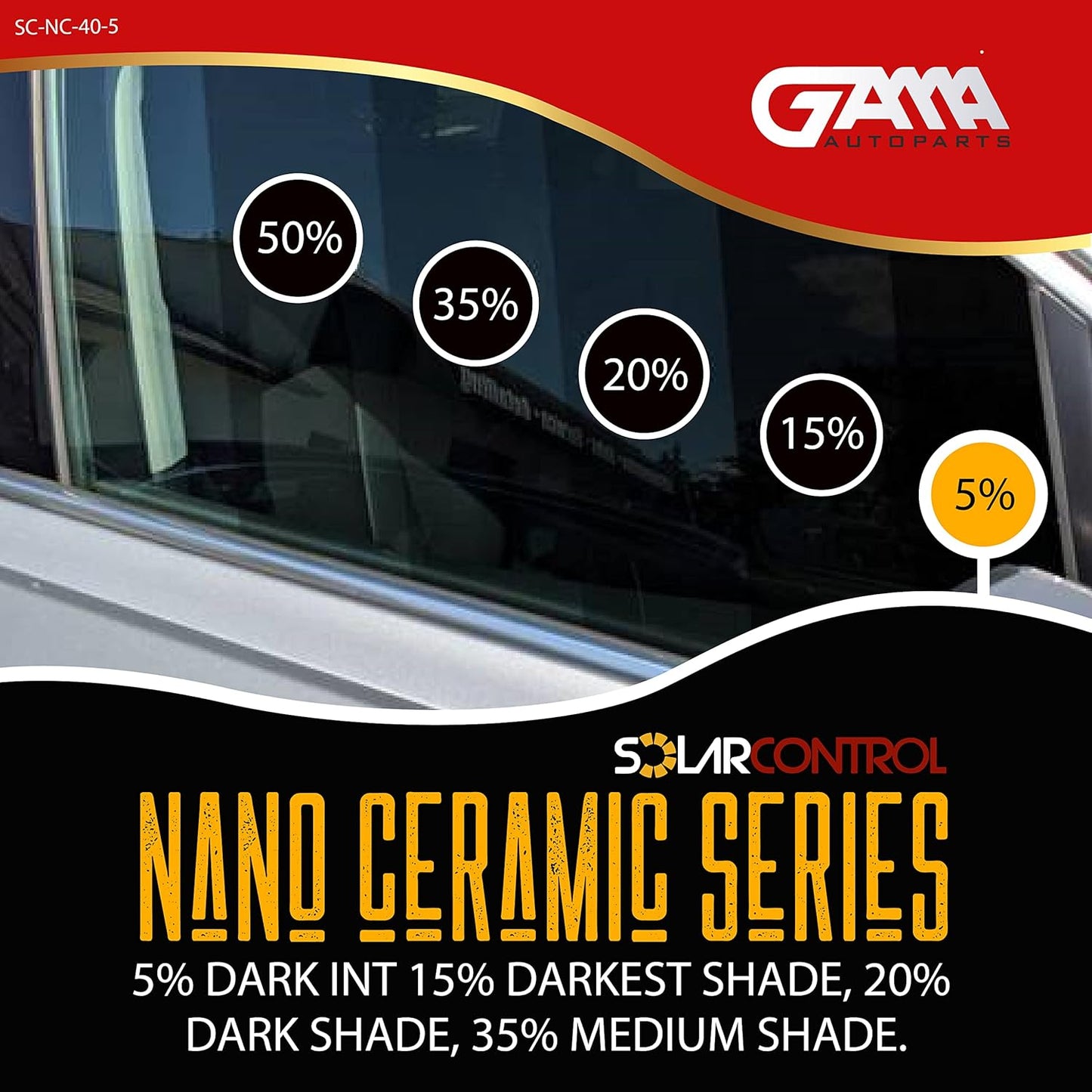 SOLARCONTROL Window Tint Car Film — 40" × 100 FT (Nano Ceramic)