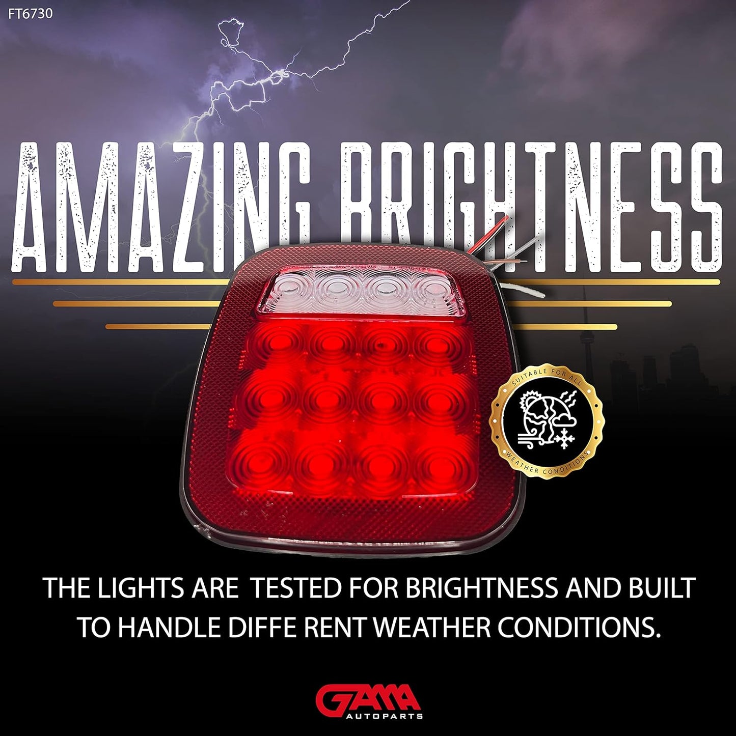 16‑LED Tail/Brake/Reverse – Jeep Style