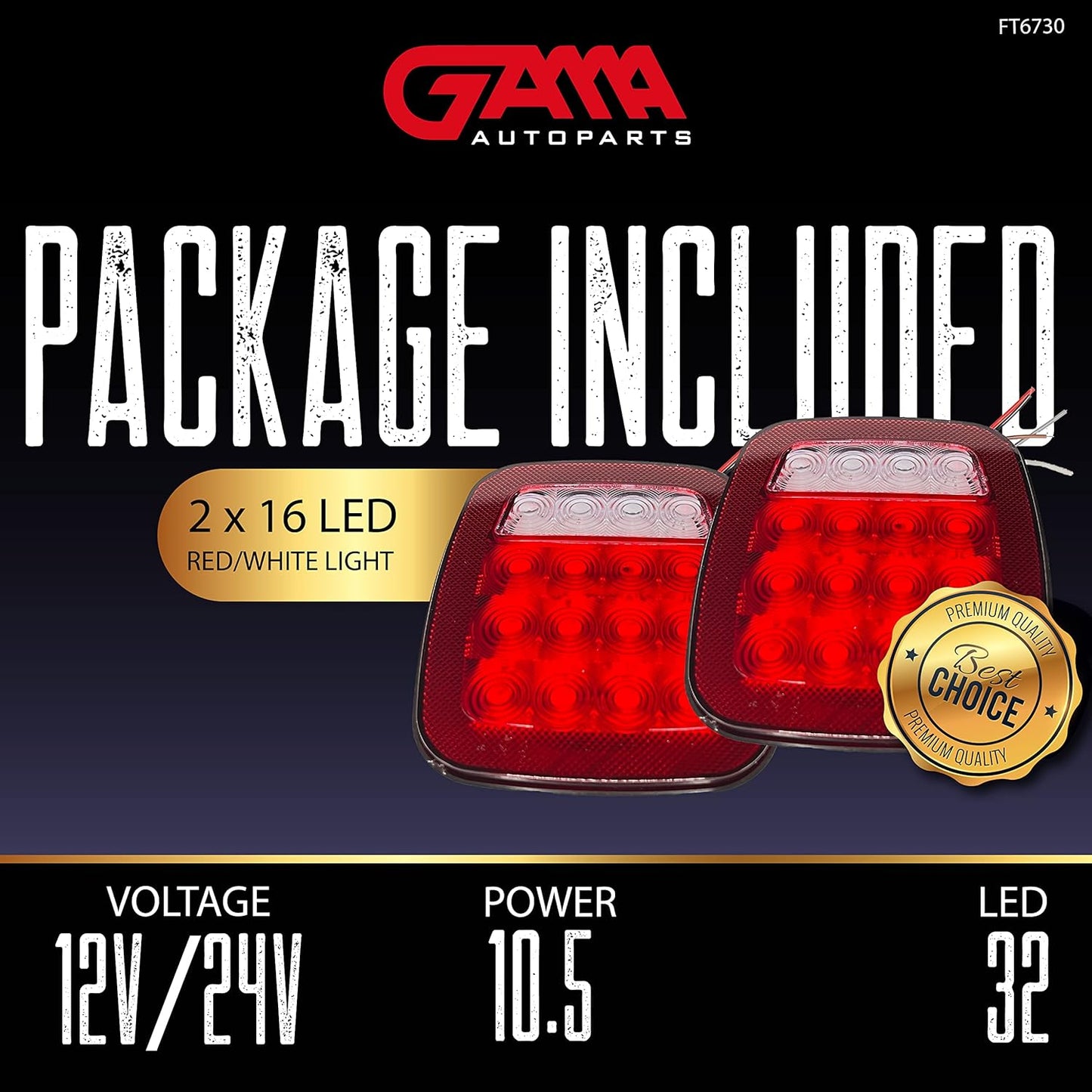 16‑LED Tail/Brake/Reverse – Jeep Style