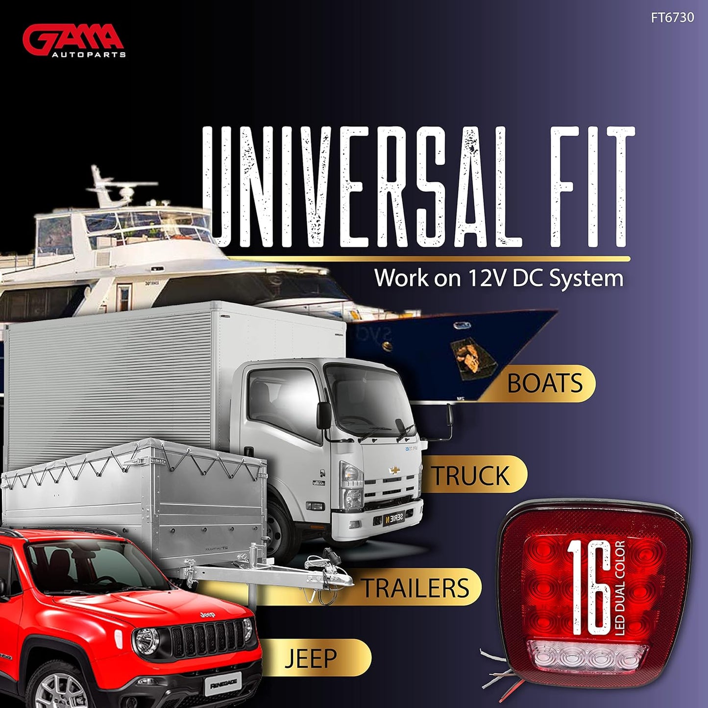 16‑LED Tail/Brake/Reverse – Jeep Style