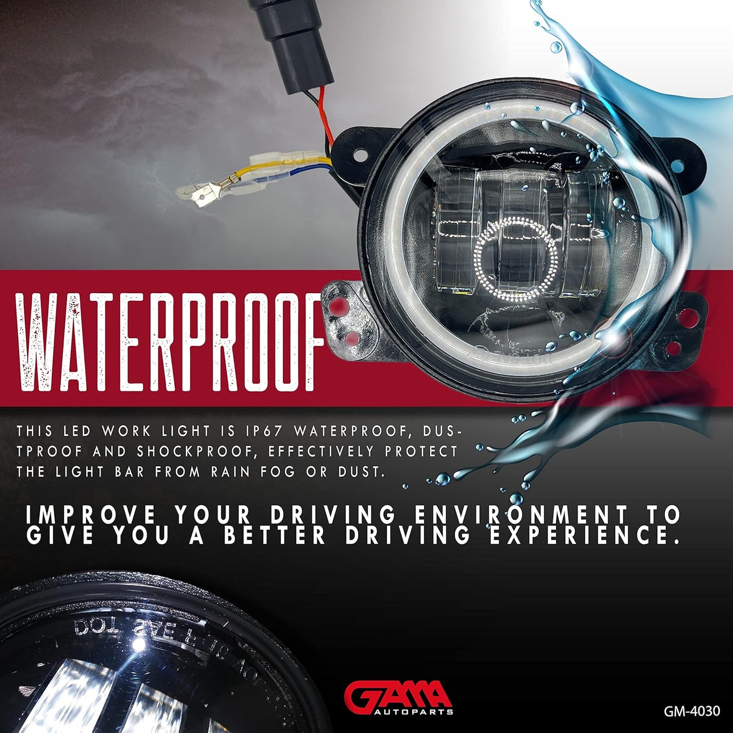 Pair 4" 30W Round LED Fog Lights (Amber/White) – Jeep JK/TJ/CJ