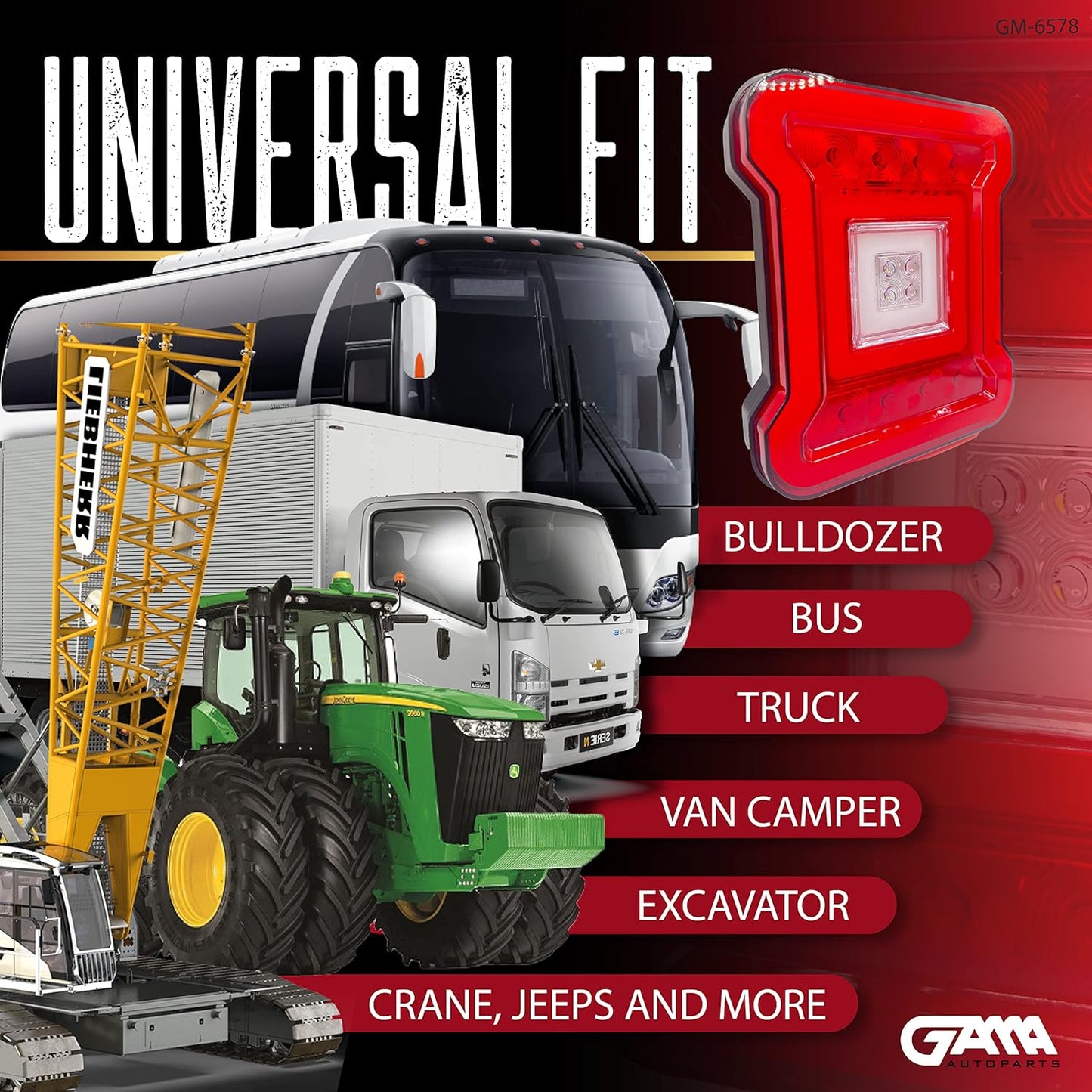 12‑LED 30W Tail/Brake/Reverse with Halo Ring – Jeep Style