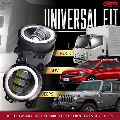 Pair 4" 30W Round LED Fog Lights (Amber/White) – Jeep JK/TJ/CJ