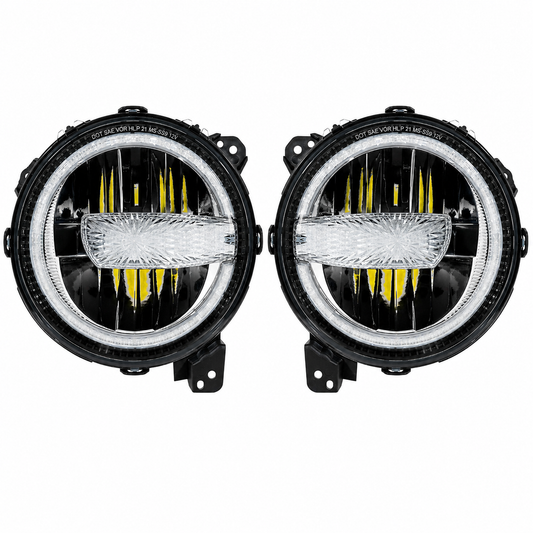 LED Headlight 9"| High/Low Beam | Jeep Wrangler JL 2018–Up (Pair)
