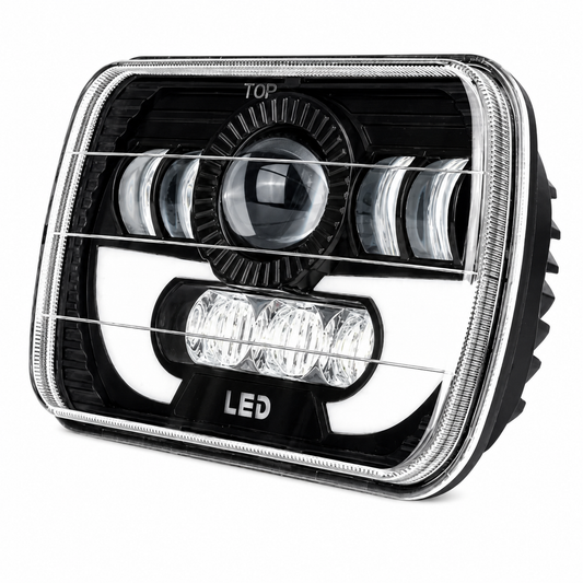 LED Driving Light with DRL – Rectangle 7" | 90W | High / Low Beam (Pair)
