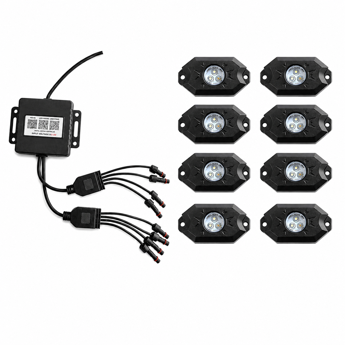 RGB LED Rock Light Kit – Bluetooth Control | 8PCS Set