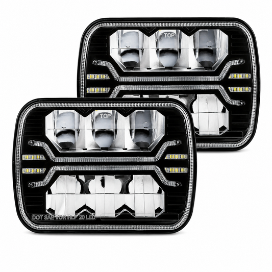 5 × 7" LED Headlight – High / Low Beam Pattern (Pair)