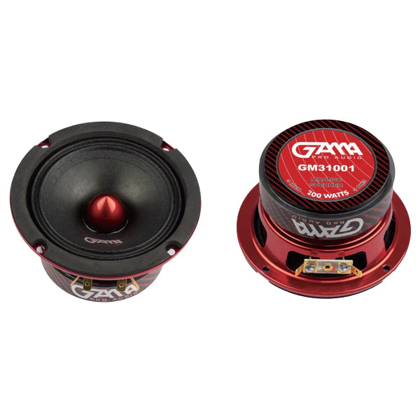 GAMA 4" Midrange Speaker with Red Bullet — Pro‑Audio Door Driver (Single)