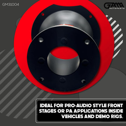 GAMA Audio Aluminum Horn Flare, 2" Throat, 176×158×133 mm, Silver – For 2" Compression Drivers