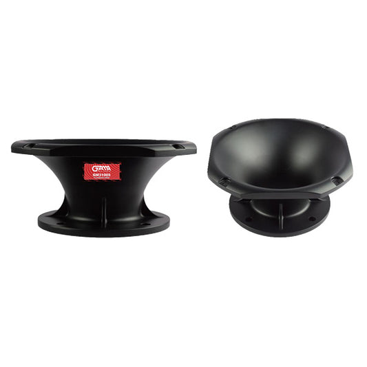 GAMA Audio Aluminum Horn Flare, 2" Throat, 155×155×75 mm, Silver – Low-Profile Compression Horn