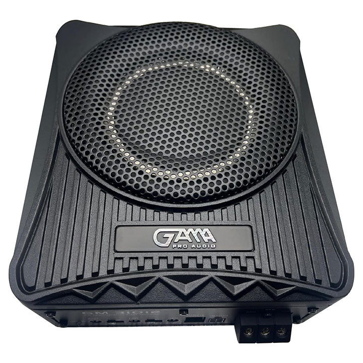 GAMA 6×8" Under‑Seat Powered Subwoofer — Low‑Profile Active Bass Module
