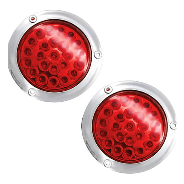 4" Round 24‑LED Tail Light (2‑Pack) - Available in Amber, Red and White