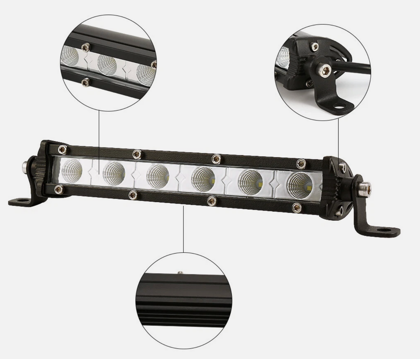 7" LED Light Bar- CREE LED 18W Spot Beam Pattern