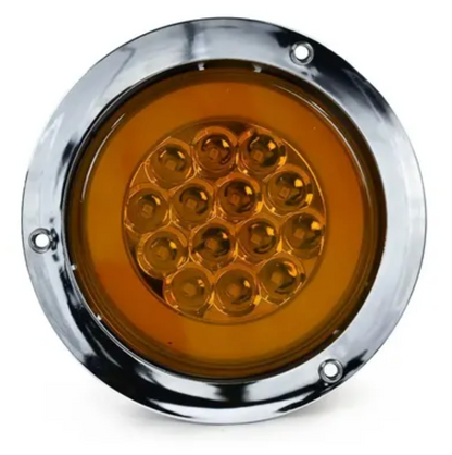 4" Round 14 LED Tail Light – Halo Ring | Orange/Red/White (Pair)
