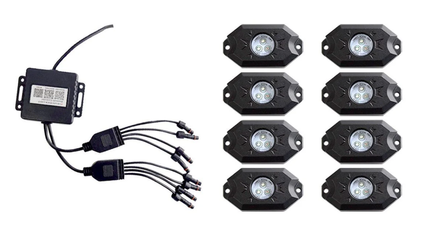 RGB LED Rock Light Kit – Bluetooth Control | 8PCS Set