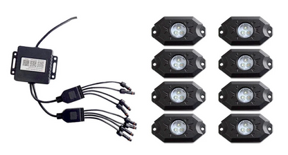 RGB LED Rock Light Kit – Bluetooth Control | 8PCS Set