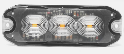 Slim LED Warning Light – 3.5"| 3PCS LED | Amber | 4 Flash Modes  (Pair)