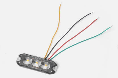 Slim LED Warning Light – 3.5"| 3PCS LED | Amber | 4 Flash Modes  (Pair)