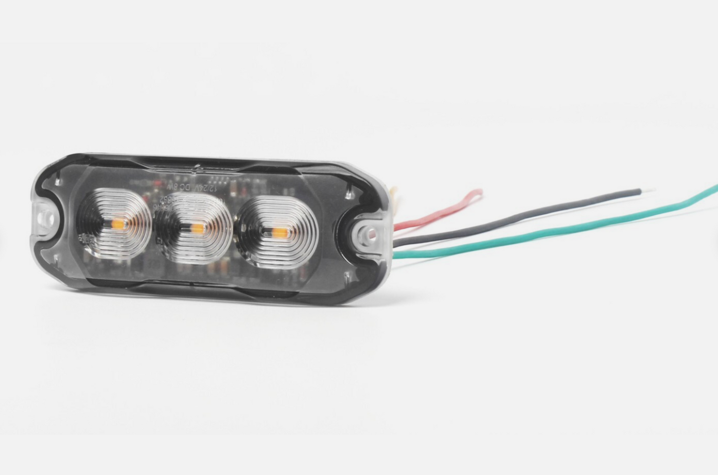 Slim LED Warning Light – 3.5"| 3PCS LED | Amber | 4 Flash Modes  (Pair)