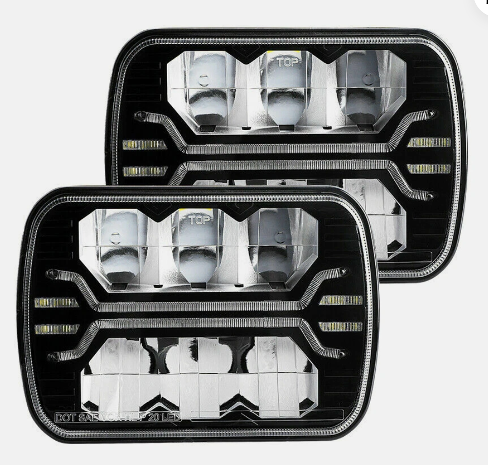 5 × 7" LED Headlight – High / Low Beam Pattern (Pair)