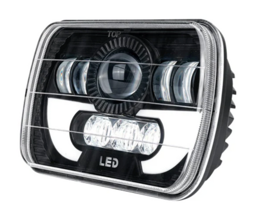 LED Driving Light with DRL – Rectangle 7" | 90W | High / Low Beam (Pair)